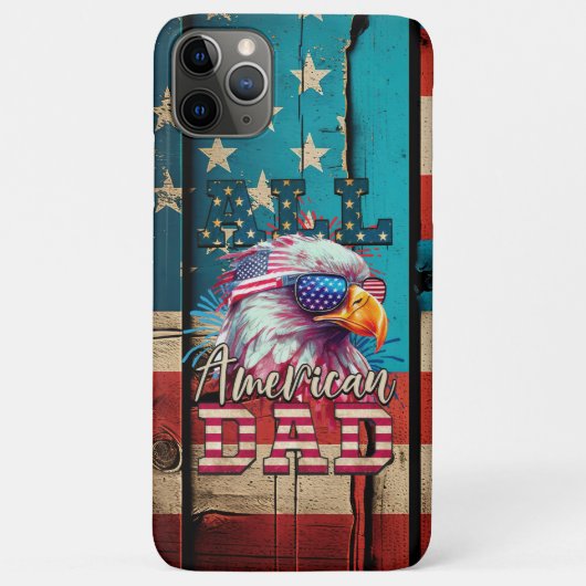 全米パパ7月第4日Bald Eagle USA国旗 Case-Mate iPhoneケース (裏面)