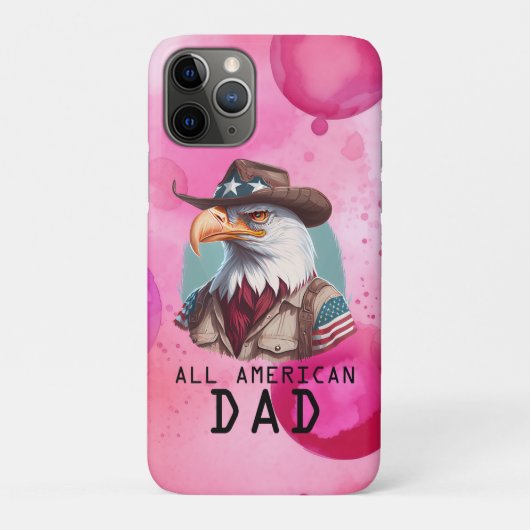 全米パパ7月第4日Bald Eagle USA国旗 Case-Mate iPhoneケース (裏)