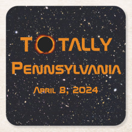 全米ペンシルバニア太陽の州2024日食 スクエアペーパーコースター