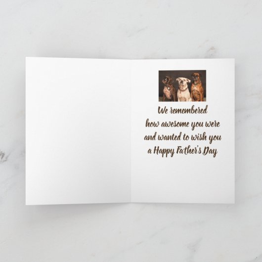 全米ボクサー犬おもしろいからの父の日おもしろい カード (内部)