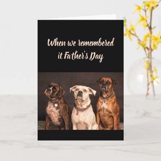 全米ボクサー犬おもしろいからの父の日おもしろい カード (黄色い花)