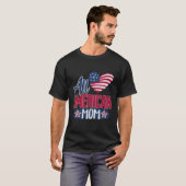 全米マママアメリカ大好きアメリカ国旗7月4日 Tシャツ (正面フル)