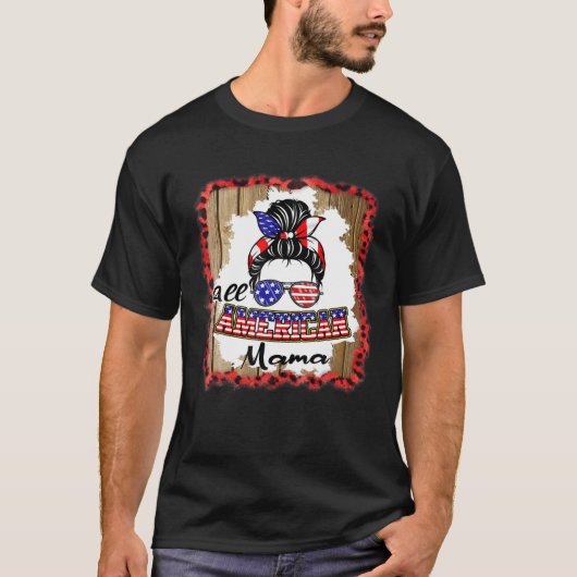 全米ママ愛国一致の家族4日 Tシャツ (正面)