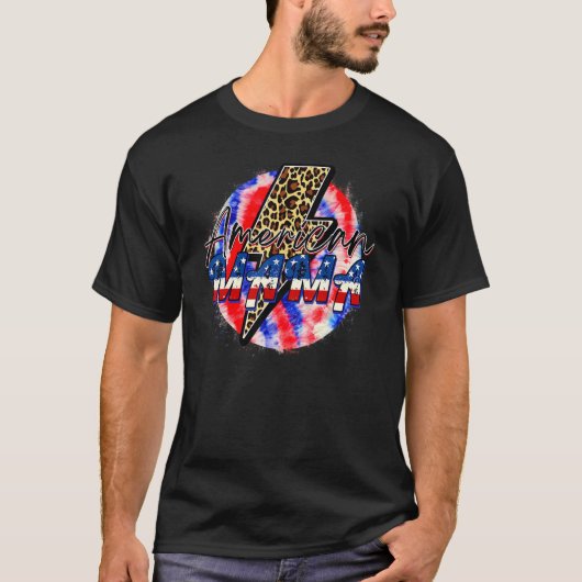 全米ママ4日7月ヒョウ4日Ju Tシャツ (正面)