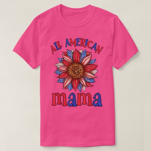 全米ママ7月4日ひまわり Tシャツ (デザイン正面)