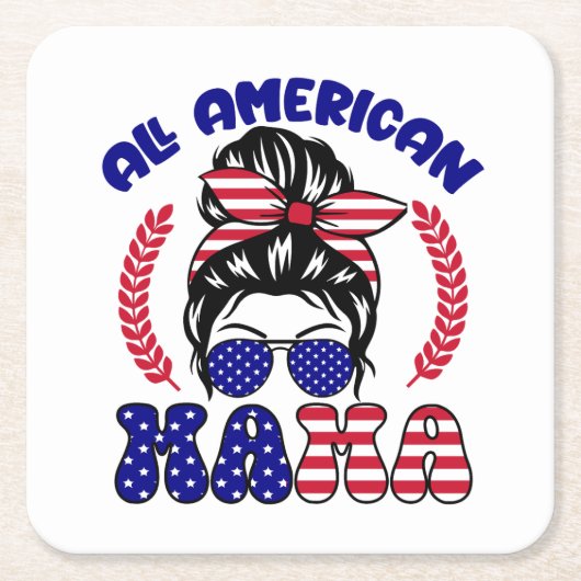 全米ママ スクエアペーパーコースター (正面)