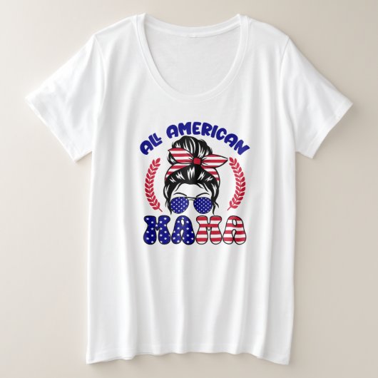 全米ママ プラスサイズTシャツ (デザイン正面)