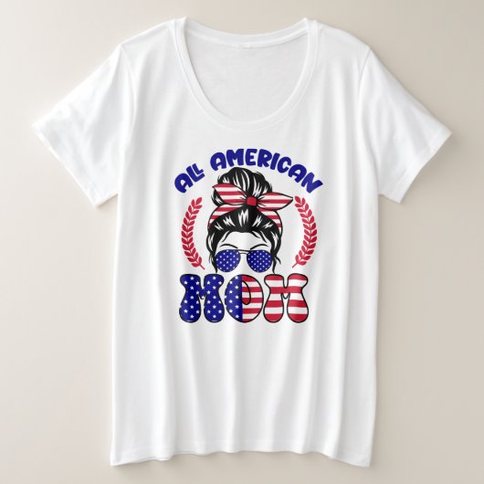 全米ママ プラスサイズTシャツ (デザイン正面)