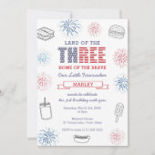 全米レッドブルー花火3回目の誕生日パーティー 招待状 (正面)