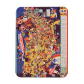 全米ヴィンテージフットボールの地図 マグネット (縦)