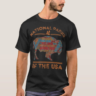 全米国立公園 バッファロー アウトドア ハイキング アメリカ旅行 Tシャツ