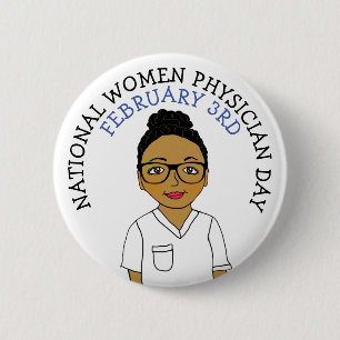 全米女性医師の日2月3日ボタン 缶バッジ