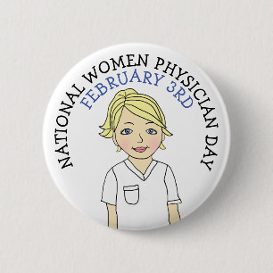 全米女性医師の日2月3日ボタン 缶バッジ
