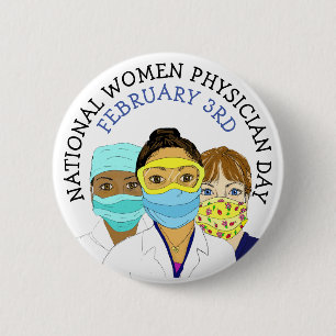全米女性医師の日2月3日 缶バッジ