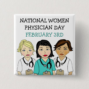 全米女性医師の日2月3日 缶バッジ