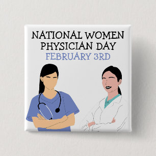 全米女性医師の日2月3日 缶バッジ