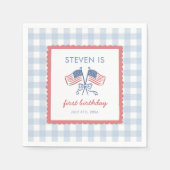 全米少年 7月4日  誕生日 ナプキン スタンダードカクテルナプキン (正面)