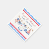 全米愛国的な7月4日のベビーシャワー スタンダードカクテルナプキン (角)