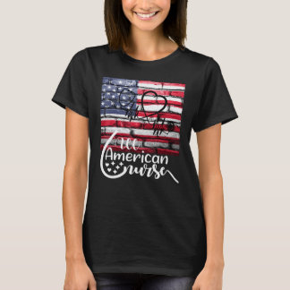 全米看護師 アメリカ国旗 独立記念日 Tシャツ