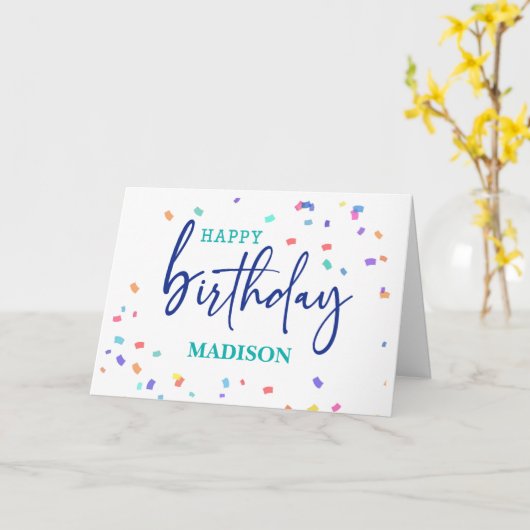 全米紙吹雪の事業誕生日カラフル カード (黄色い花)