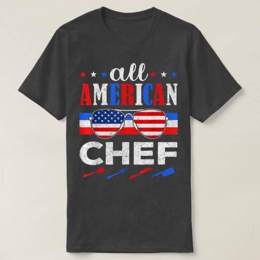 全米素晴らし料理人アメリカ愛国的7月4日 Tシャツ (デザイン正面)