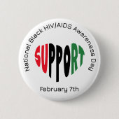 全米黒人HIV/AIDS啓発デー 缶バッジ (正面)