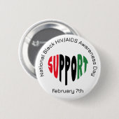 全米黒人HIV/AIDS啓発デー 缶バッジ (正面&裏面)