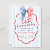 全米1歳の誕生日招待状愛国4日 招待状 (正面)