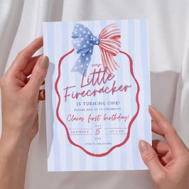 全米1歳の誕生日招待状愛国4日 招待状