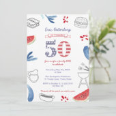 全米BBQグリル50th誕生日パーティー 招待状 (スタンド正面)