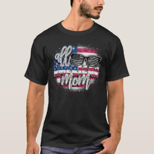 全米MOMアメリカ国旗のサングラスのマッチング4 Tシャツ