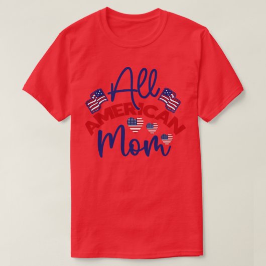 全米MOMアメリカ国旗のサングラスのマッチング4 Tシャツ (デザイン正面)