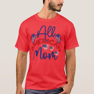 全米MOMアメリカ国旗のサングラスのマッチング4 Tシャツ