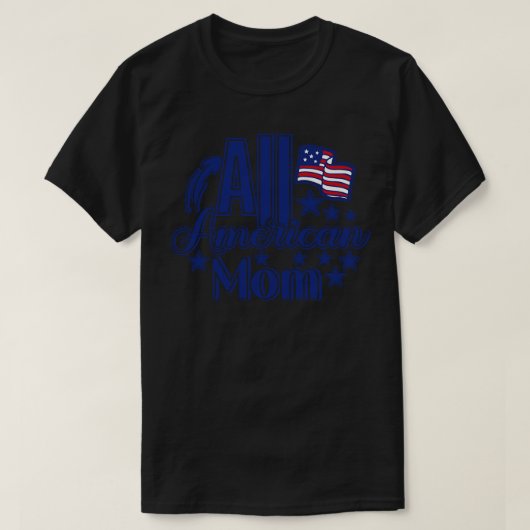 全米MOMアメリカ国旗のサングラスのマッチング4 Tシャツ (デザイン正面)