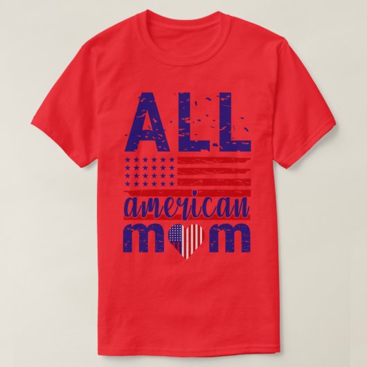 全米MOMアメリカ国旗のサングラスのマッチング4 Tシャツ (デザイン正面)