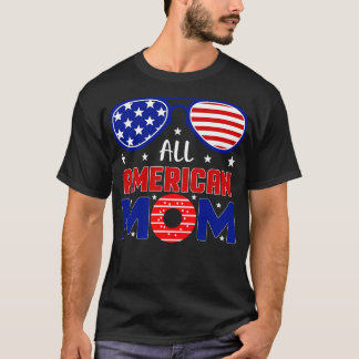 全米MOMアメリカ国旗のサングラスのマッチング4 Tシャツ