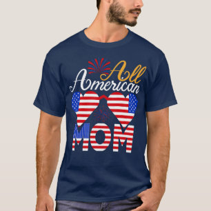 全米MOMアメリカ国旗のサングラスのマッチング4 Tシャツ
