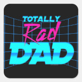 全素晴らしいパパおもしろい父の日80sギフト スクエアシール (正面)