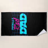 全素晴らしいパパおもしろい父の日80sギフト ビーチタオル (正面)