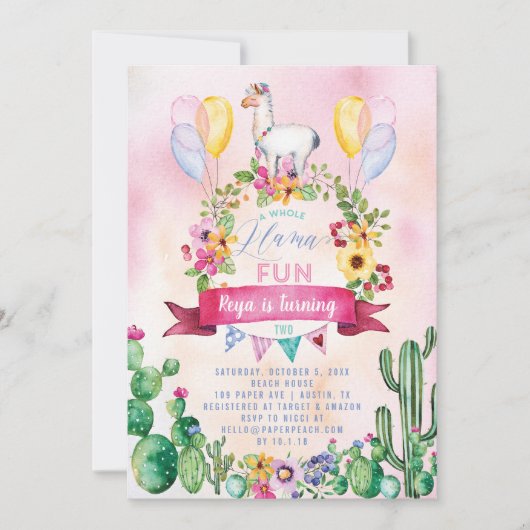 全羅間おもしろい誕生会の招待状 招待状 (正面)