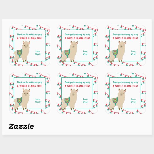 全羅間おもしろい誕生会感謝していお願い スクエアシール (シート)