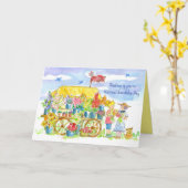 全考える国友好デーの女性 カード (黄色い花)