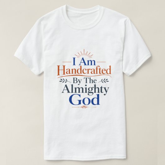 全能なる神の手により手作りされた Tシャツ (デザイン正面)