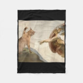 全能スラップおもしろいキャットアダムミームの神の創造 フリースブランケット (正面)