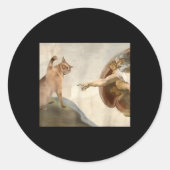 全能スラップおもしろいキャットアダムミームの神の創造 ラウンドシール (正面)