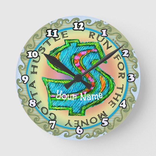 全能ドル ラウンド壁時計 (正面)