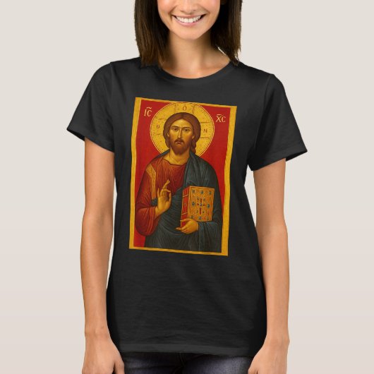 全能者キリストの正教会のイコン Tシャツ (正面)