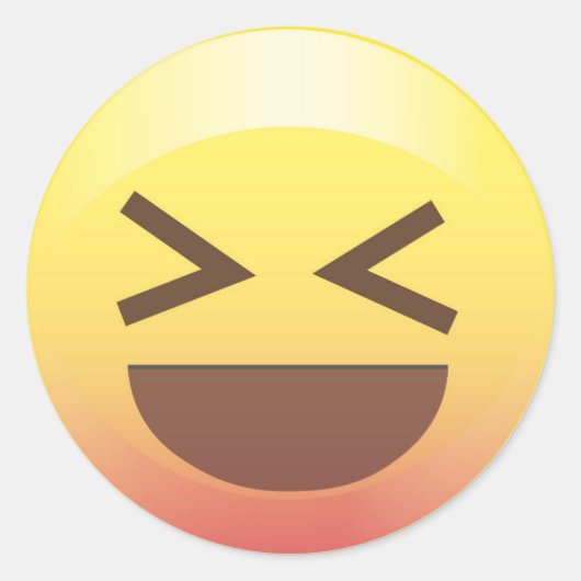 全興奮イエローエモジ顔シール ラウンドシール (正面)