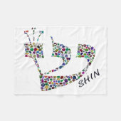 全色宝石を使用した手紙新 フリースブランケット (正面(横))