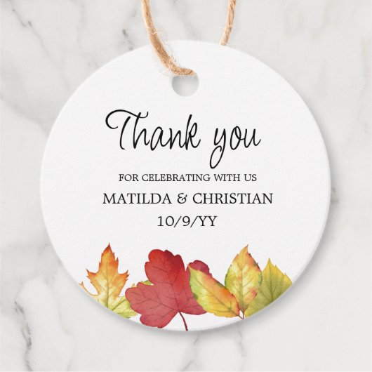 全葉結婚式の引き出物ラベル フェイバータグ (正面)